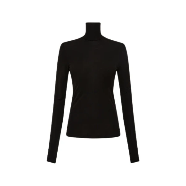 Black Matte Jersey Long Sleeve Top