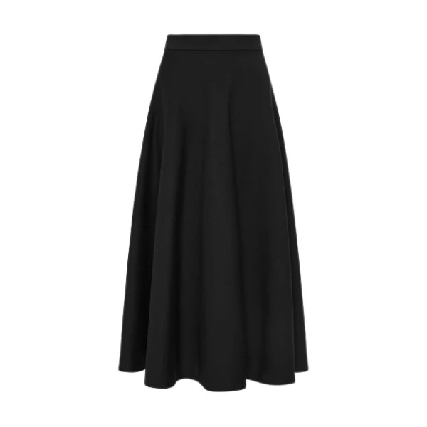 Black Ponte Flared Skirt