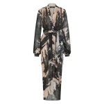 Black Scenica Georgette Waterfall Dress