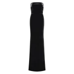 Black Velvet Strapless Gown