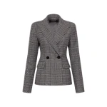 Grey Italian Plaid Wool Jacket