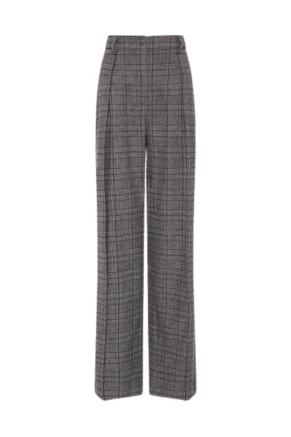 Carla-Zampatti-Grey-Italian-Plaid-Wool-Pant12487_nobg Grey Italian Plaid Wool Pant - Image 1