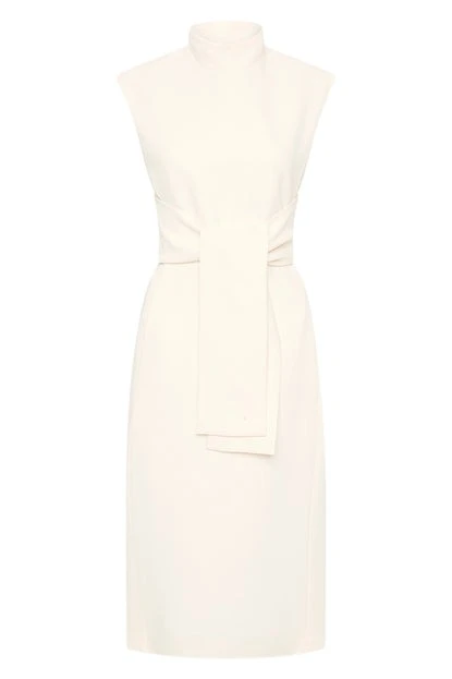 Carla-Zampatti-Ivory-Crepe-Striscia-Dress88719_nobg Ivory Crepe Striscia Dress - Image 1
