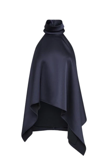 Carla-Zampatti-Midnight-Satin-Draped-Halter-Top91781_nobg Midnight Satin Draped Halter Top - Image 1
