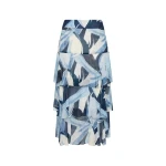 Painted Floral Georgette Tiered Skirt