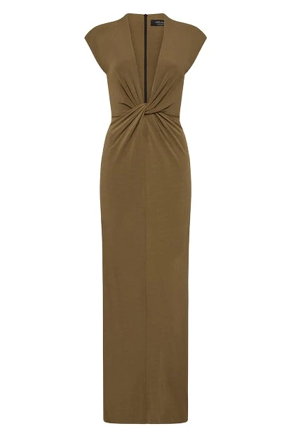 Carla-Zampatti-Palm-Matte-Jersey-Plunge-Dress86579_nobg Palm Matte Jersey Plunge Dress - Image 1