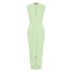 Peridot Georgette Sleeveless Waterfall Dress
