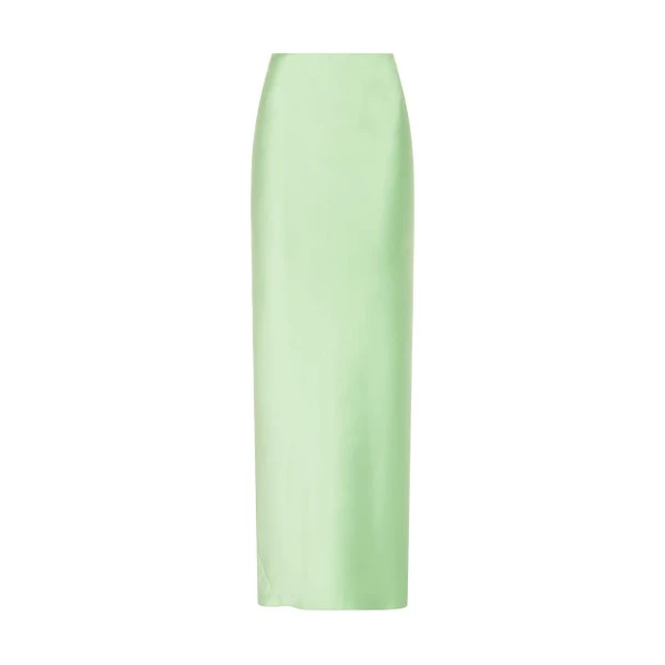 Peridot Satin Bias Skirt
