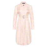 Rosa Grid Silk Twill Relaxed Shirt Dress