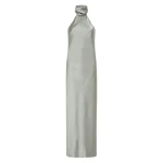 Silver Satin Bias Dress