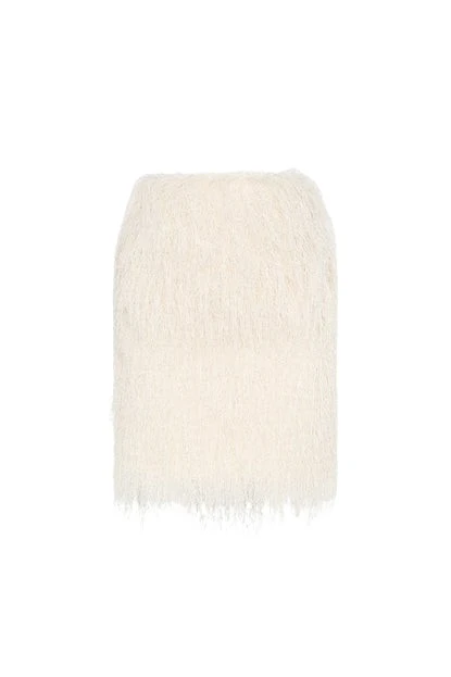 Carla-Zampatti-White-Fringe-Mini-Skirt66385_nobg White Fringe Mini Skirt - Image 1