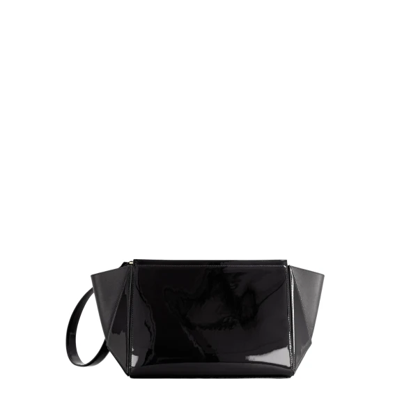 Large Triangle Pouch - Patent Black Wallets & Purses