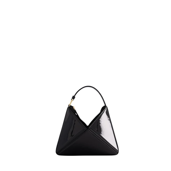 Mlouye Mini Flex Bag - Patent Black Bag a Architectural Leather Handbag in Black at  Luxury Handbags Luxury