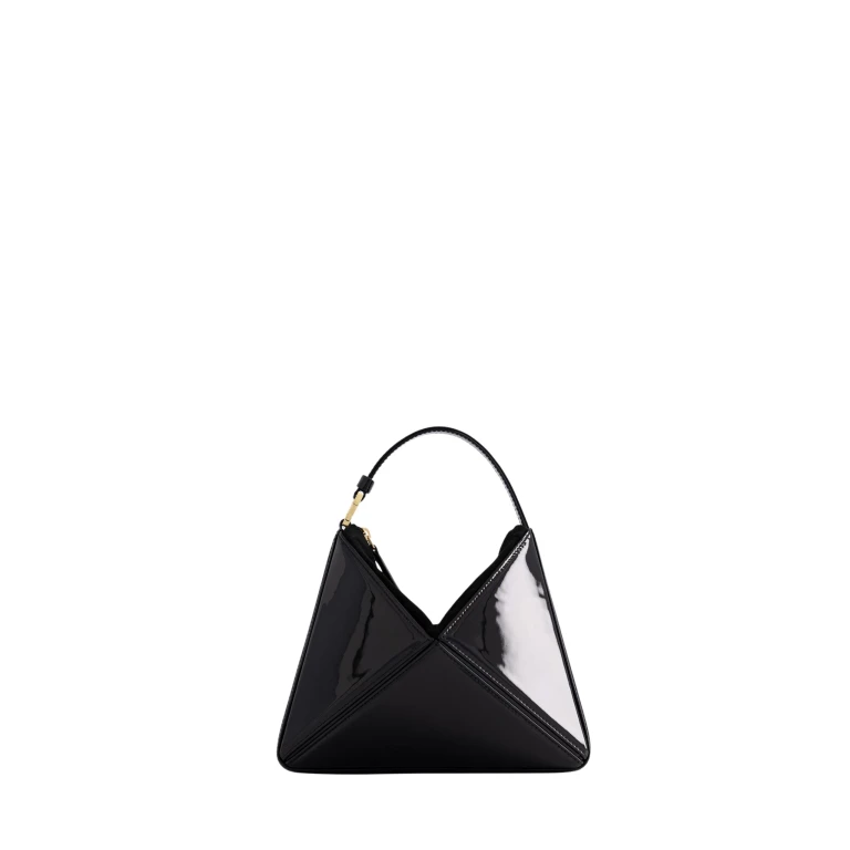 Mlouye Mini Flex Bag - Patent Black Bag a Architectural Leather Handbag in Black at  Luxury Handbags Luxury