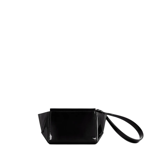 Small Triangle Pouch - Patent Black Wallets & Purses