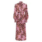 Borgo de Nor Dakota Twill Midi Dress - Leo Pink Borgo de Nor