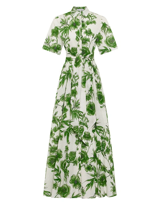 Borgo de Nor Posie Broderie Anglaise Maxi Dress - Antigua Green Borgo de Nor