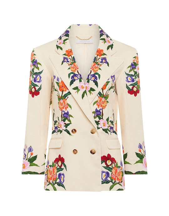 Borgo de Nor Quinn Twill Jacket - Tree Of Life Cream Borgo de Nor