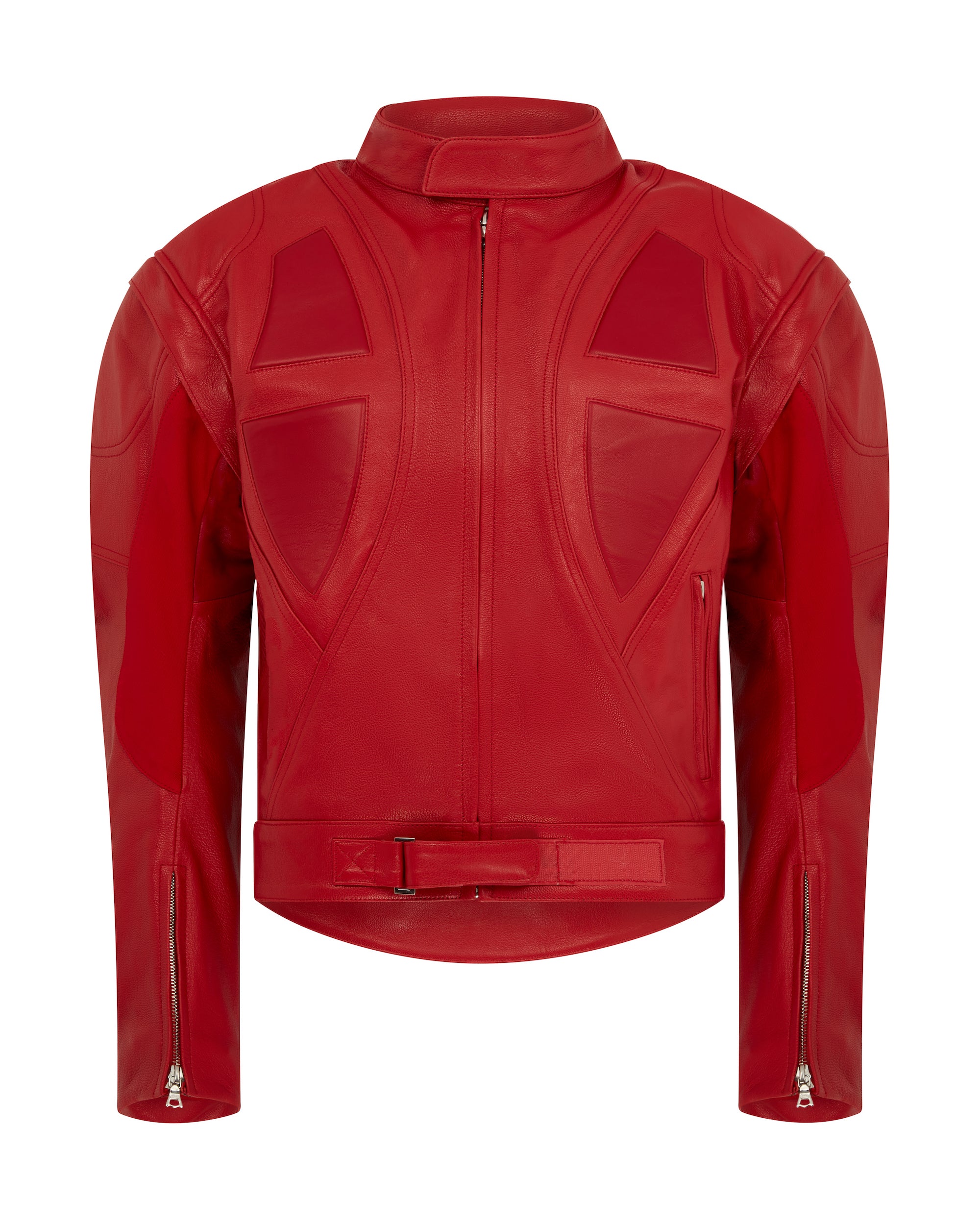 David Koma Leather Biker Jacket In Red