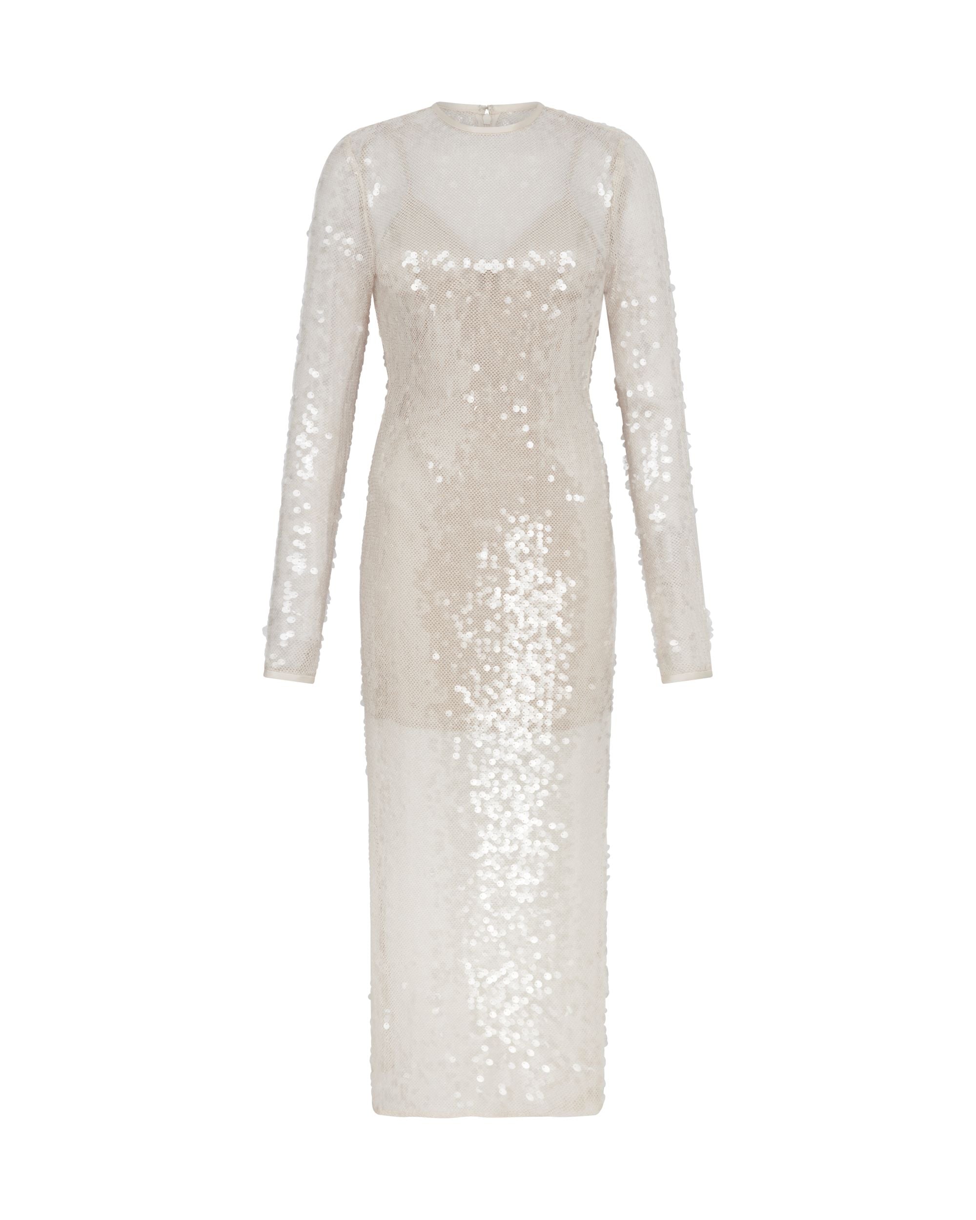 David Koma Long Sleeved Sequin Midi Dress