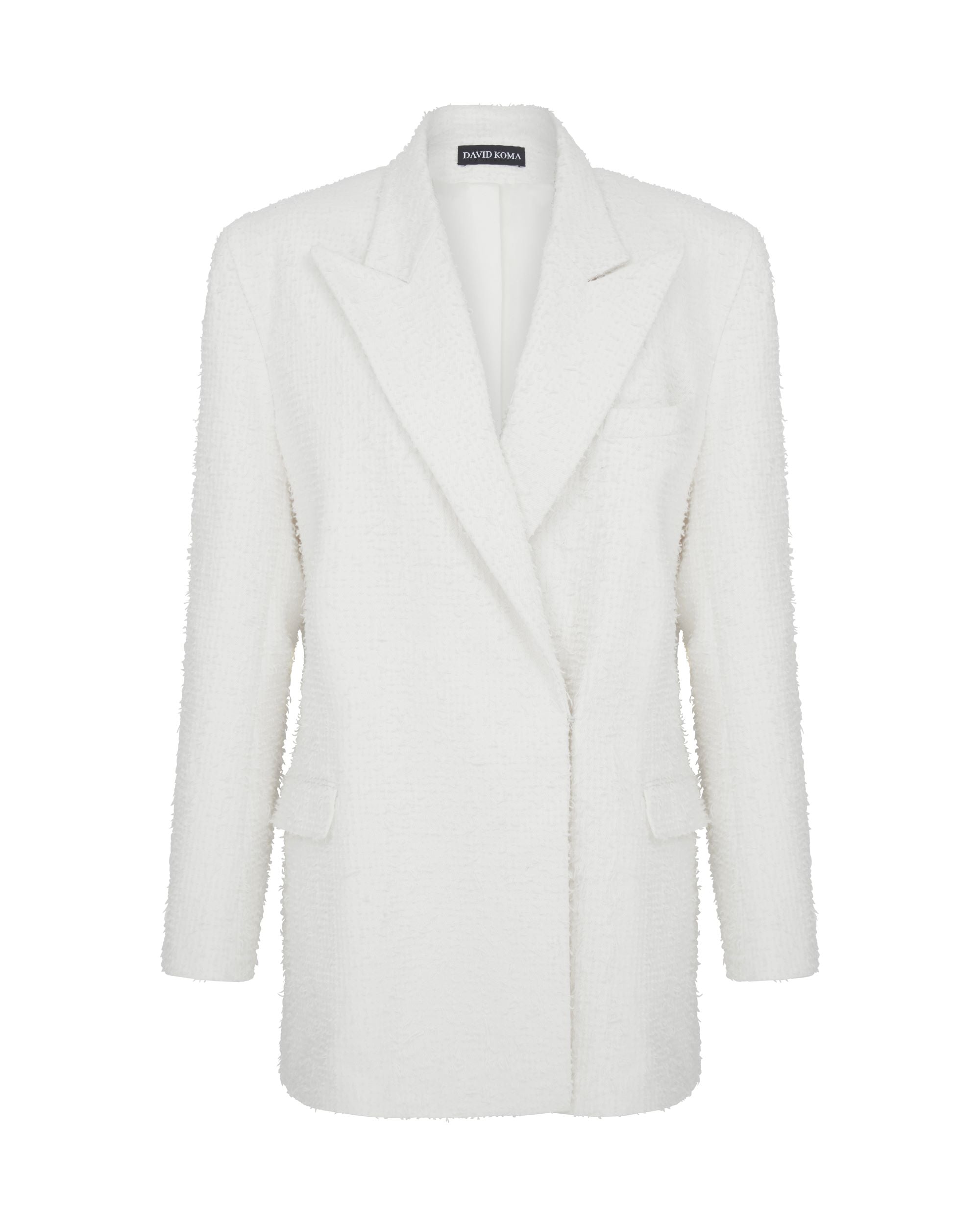 David Koma Oversized Tailored Boucle Denim Jacket