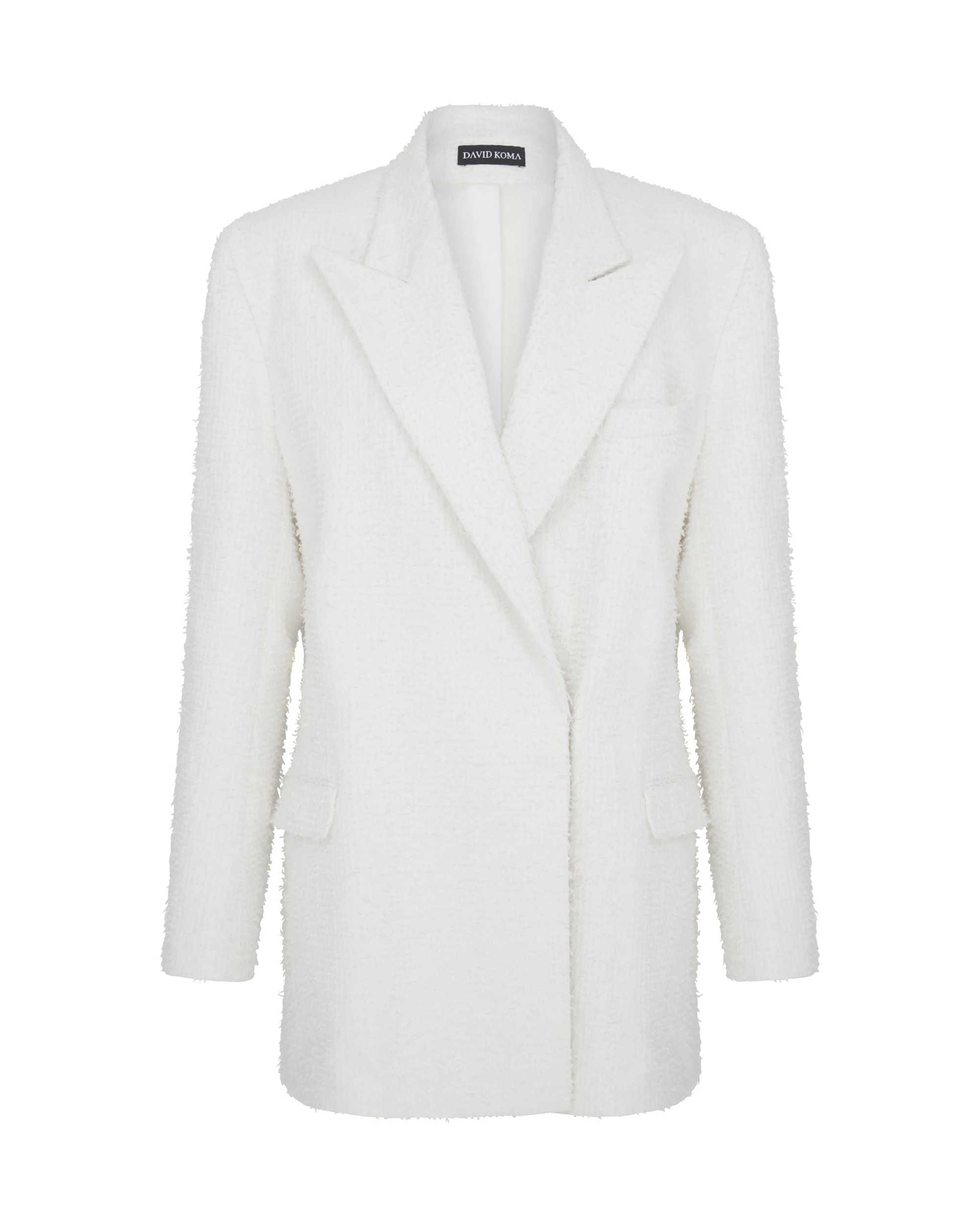 David Koma Oversized Tailored Boucle Denim Jacket David Koma Oversized Tailored Boucle Denim Jacket