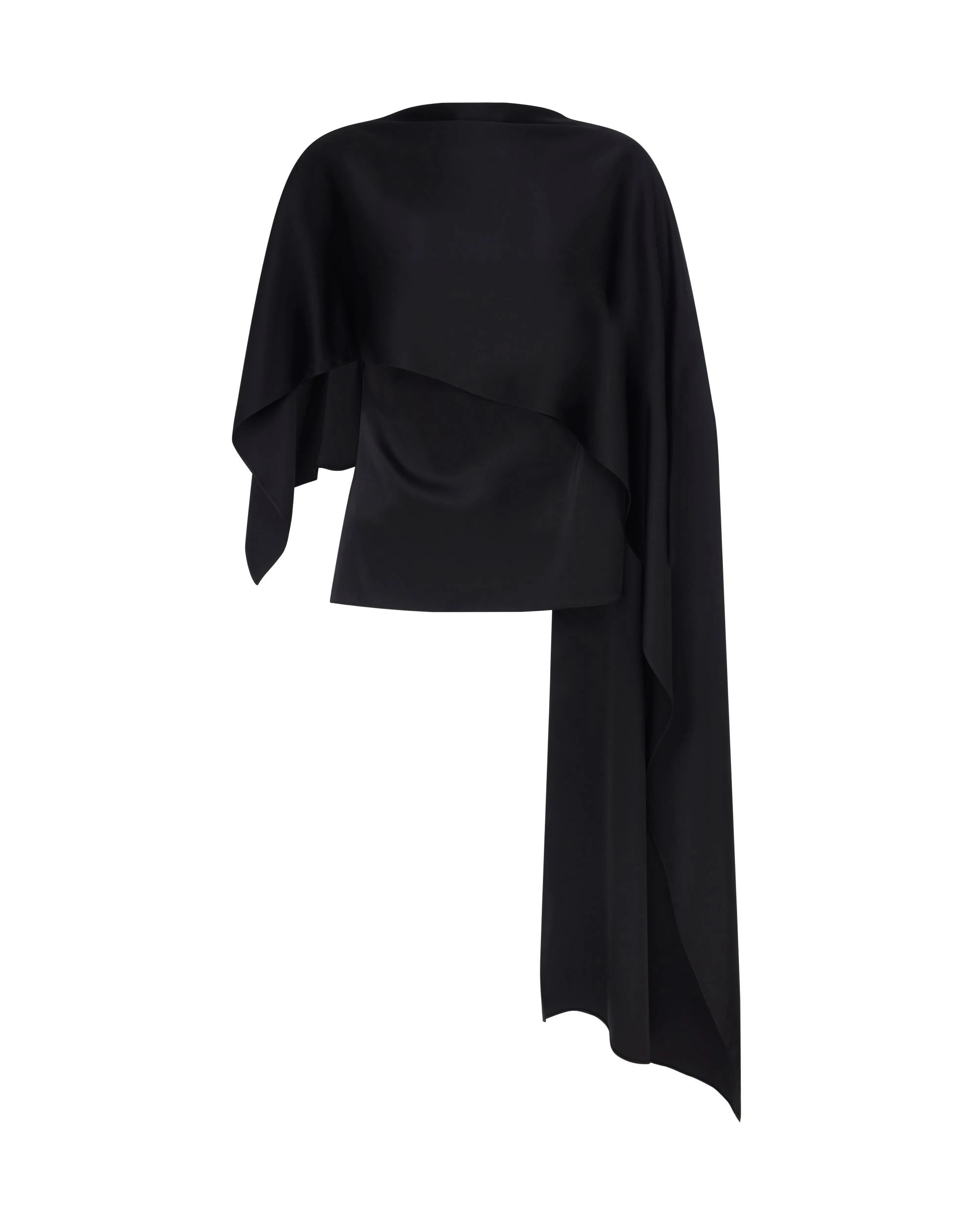 David Koma Satin Overlay Cape Blouse David Koma Satin Overlay Cape Blouse