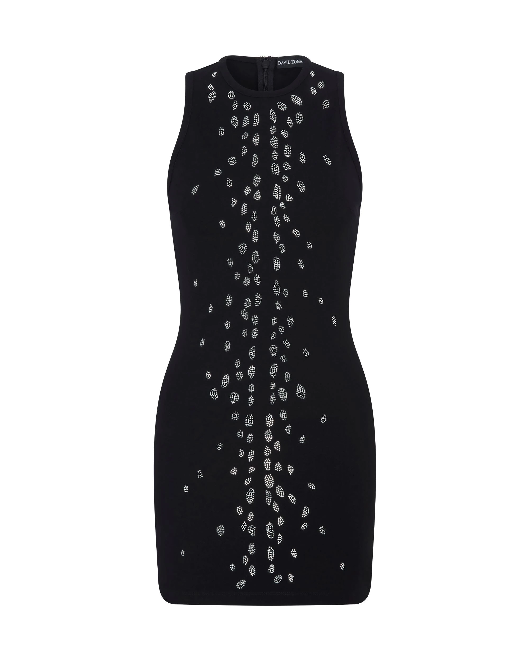David Koma Speckled Crystal Embroidery Jersey Mini Dress David Koma Speckled Crystal Embroidery Jersey Mini Dress