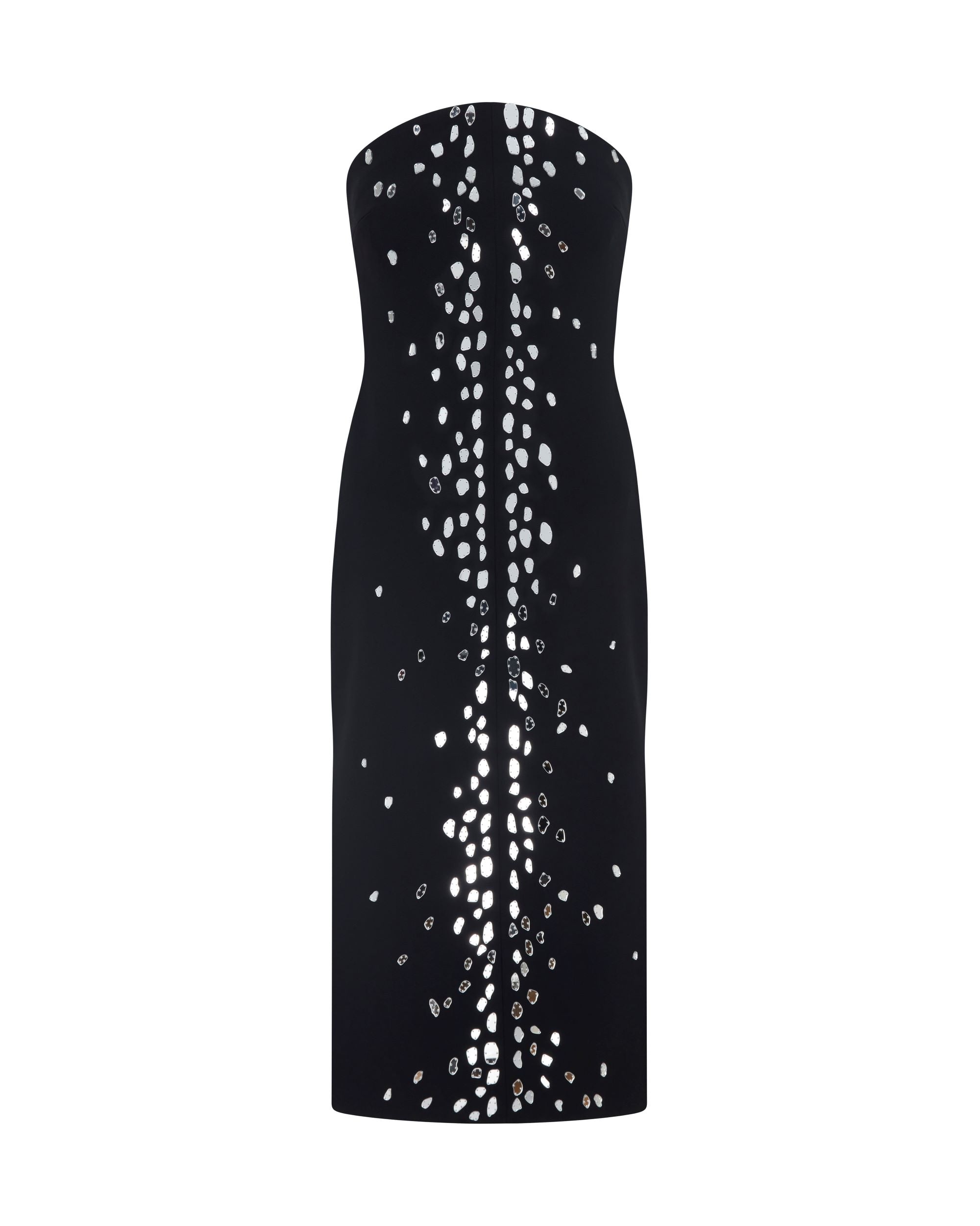 David Koma Speckled Crystal Embroidery Midi Dress