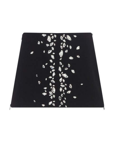 David Koma Speckled Crystal Embroidery Mini Skirt