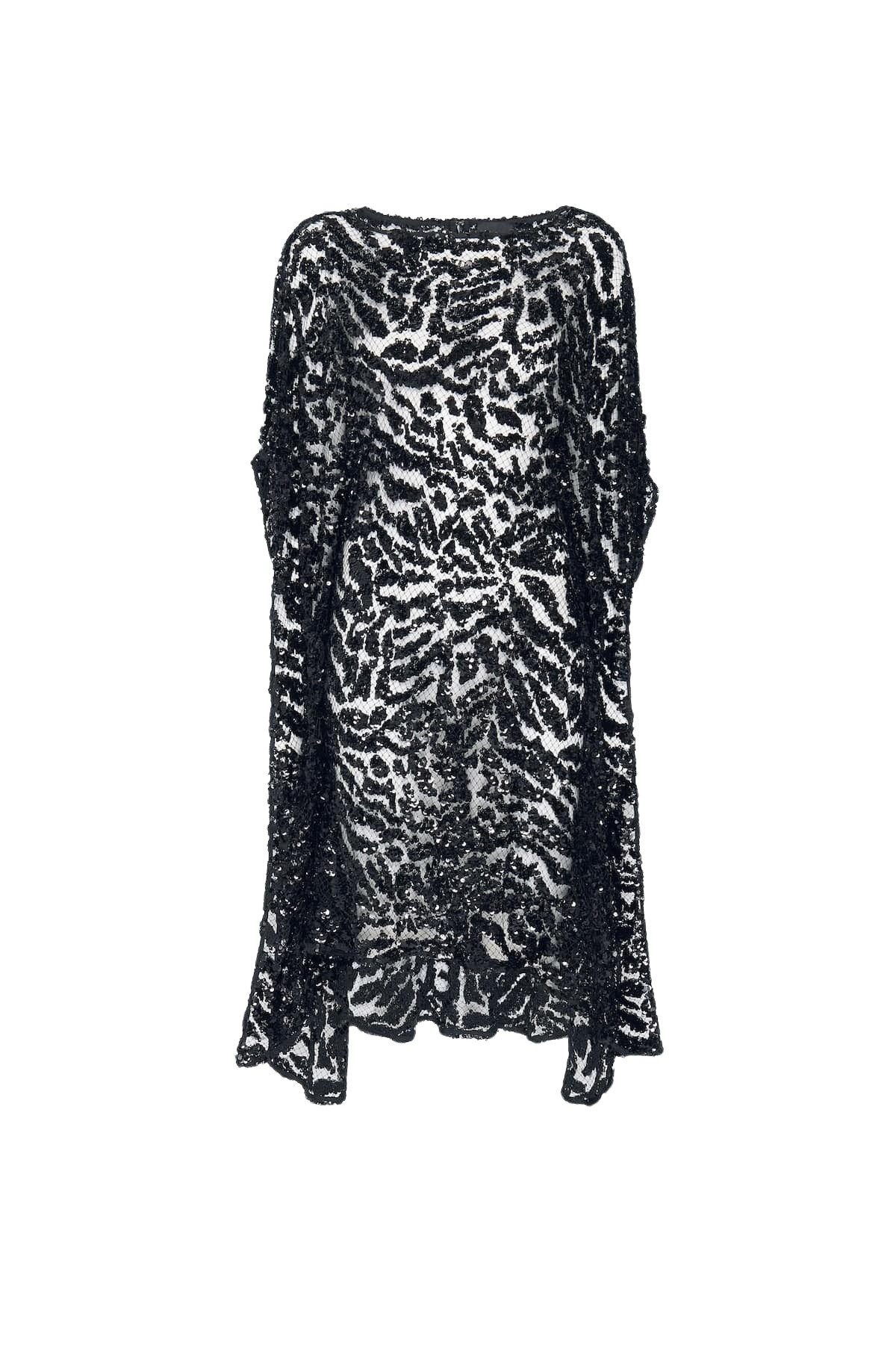 LaPointe Abstract Sequin Cape Dress