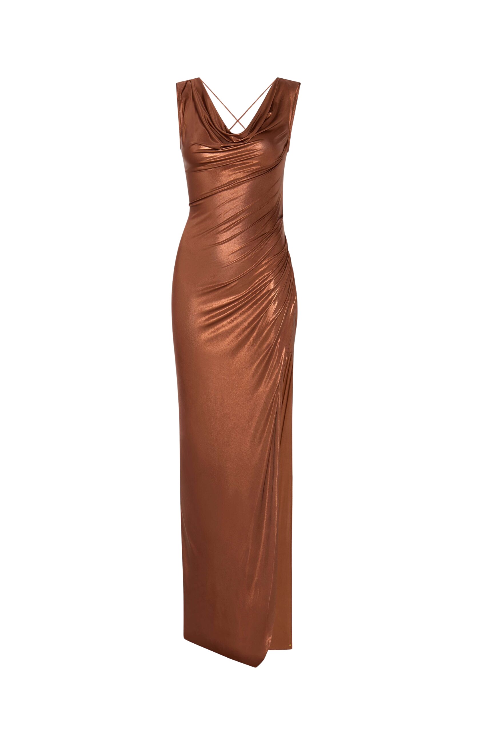 LaPointe Coated Jersey Cowl Neck Gown