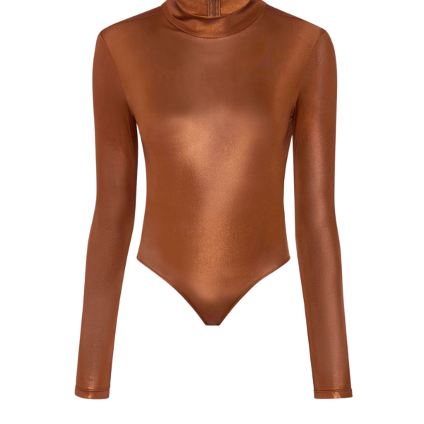 LaPointe Coated Jersey Mock Neck Bodysuit