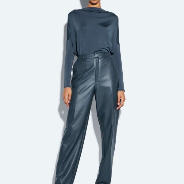 LaPointe Faux Leather Tapered Trouser, view 6
