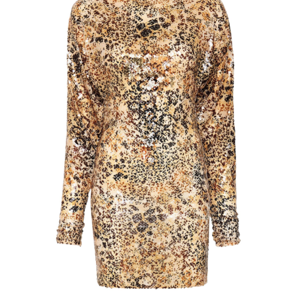 LaPointe Leopard Sequin Boatneck Dress