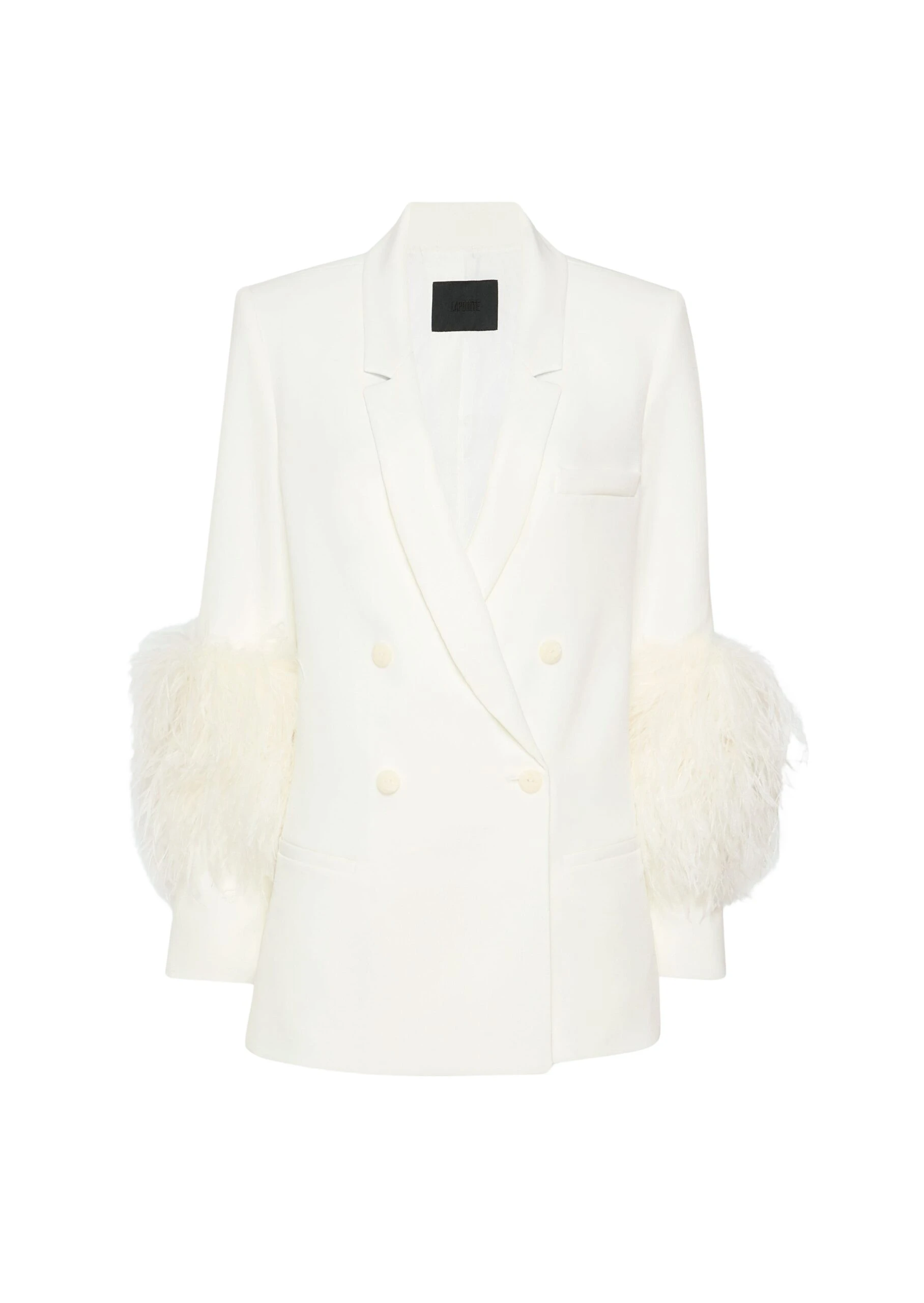 Lapointe-Matte-Crepe-Blazer-With-Feathers-6-scaled21108_nobg Lapointe Jackets luxury Clothing from Luxury Handbags Marketplace