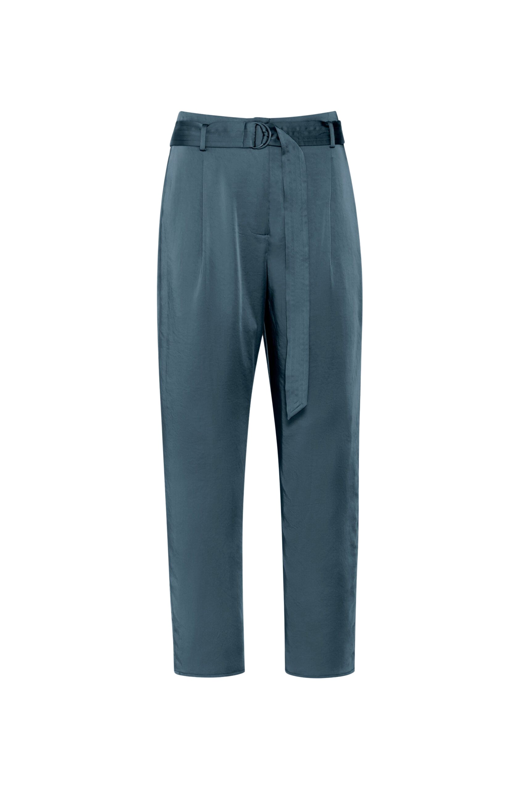 LaPointe Satin Belted Cropped Pant
