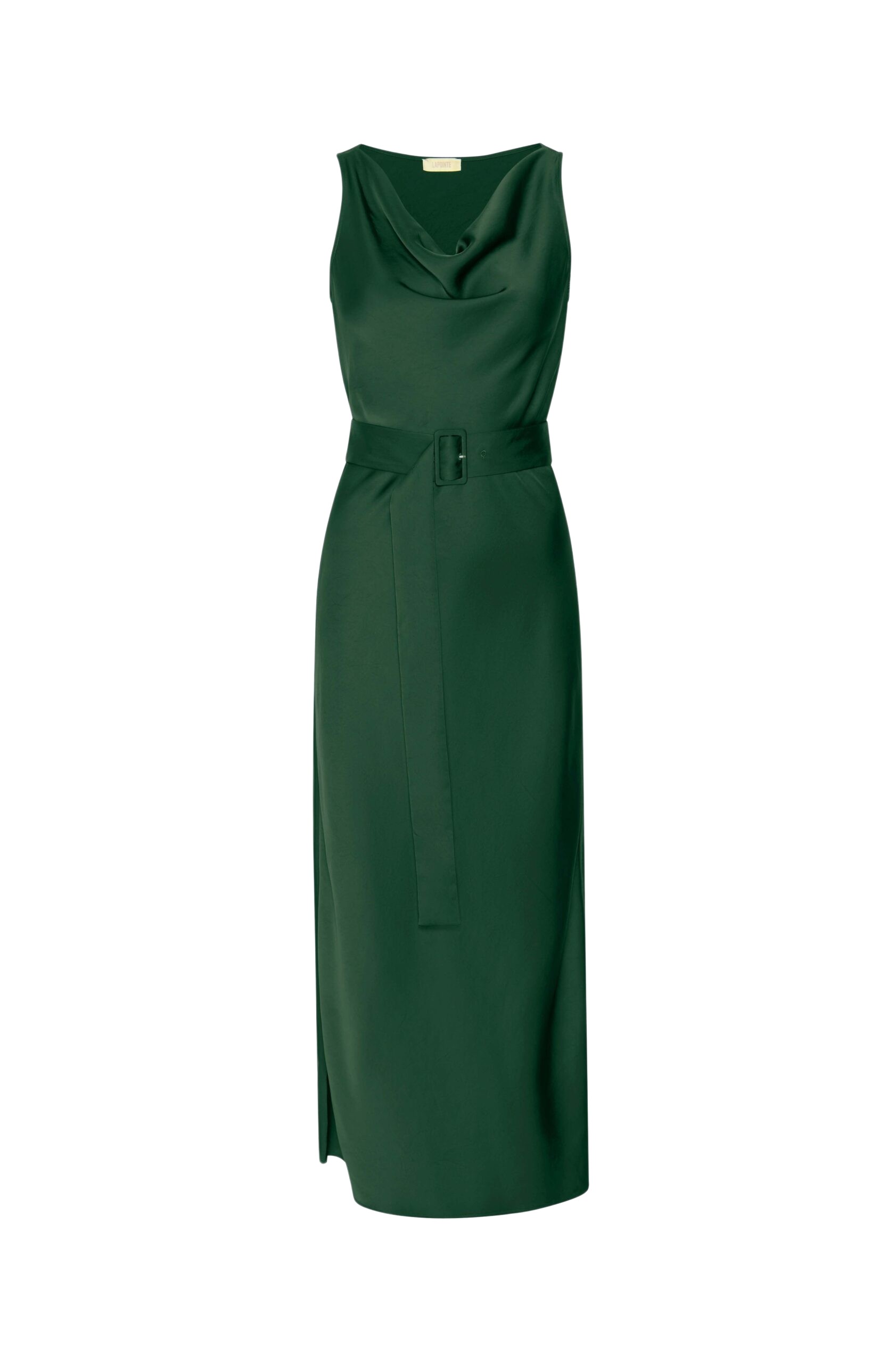 LaPointe Satin Bias Belted Dress