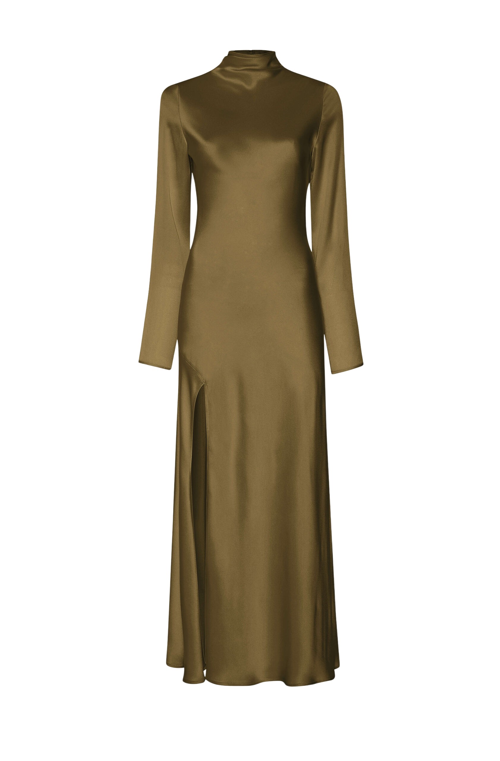 LaPointe Satin Draped Neck Bias Dress