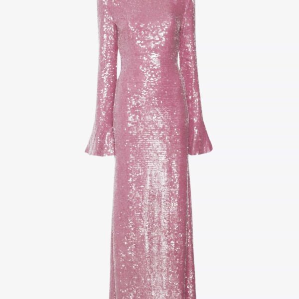 LaPointe Sequin Flare Sleeve Maxi Dress, view 4