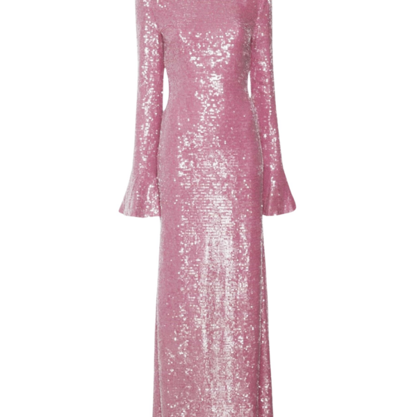 LaPointe Sequin Flare Sleeve Maxi Dress