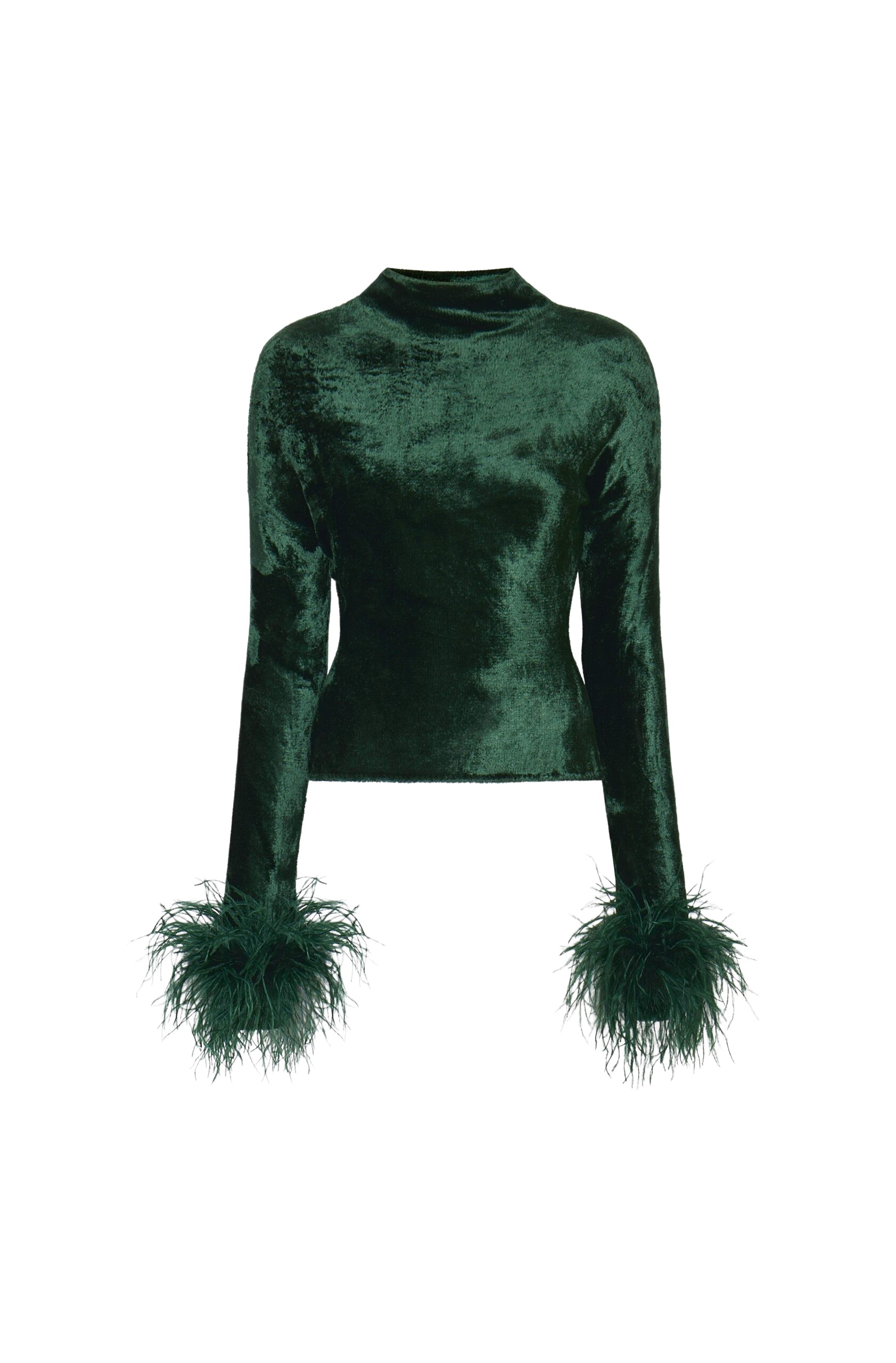 LaPointe Velvet Dolman Top With Feathers