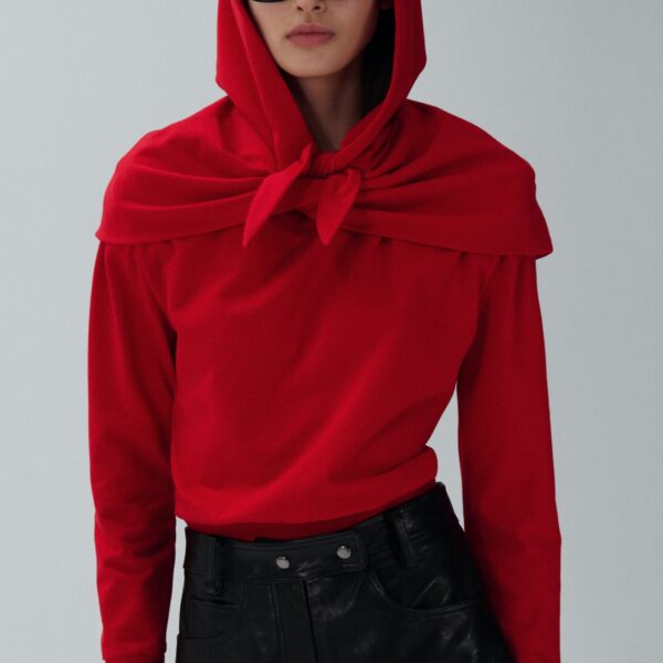 Magda Butrym Babouchka style hoodie in red