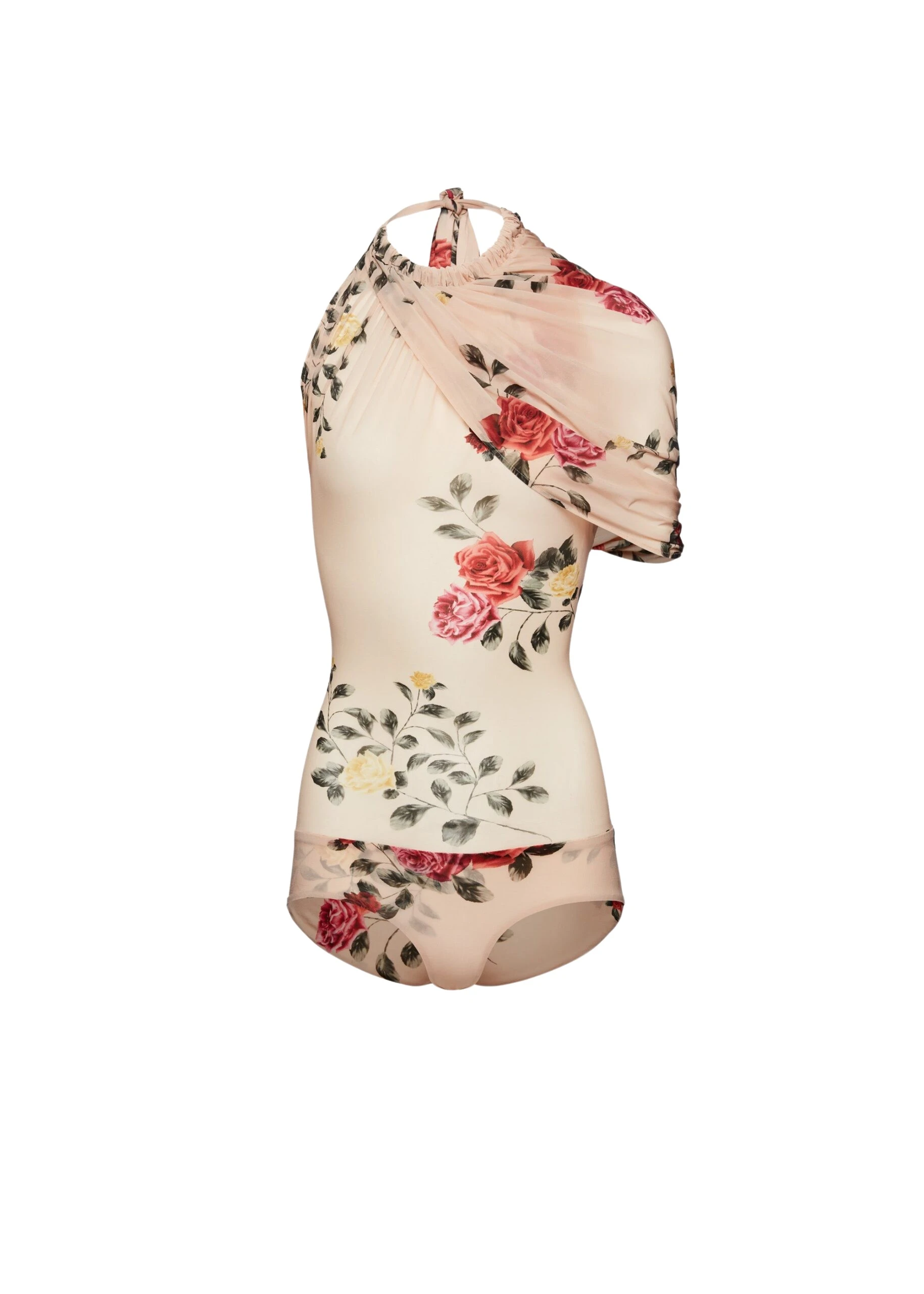 Magda-Butrym-Cape-effect-halter-bodysuit-in-beige-print-scaled79193_nobg Magda Butrym Multicolour Bodysuit luxury Bodysuit from Luxury Handbags Marketplace