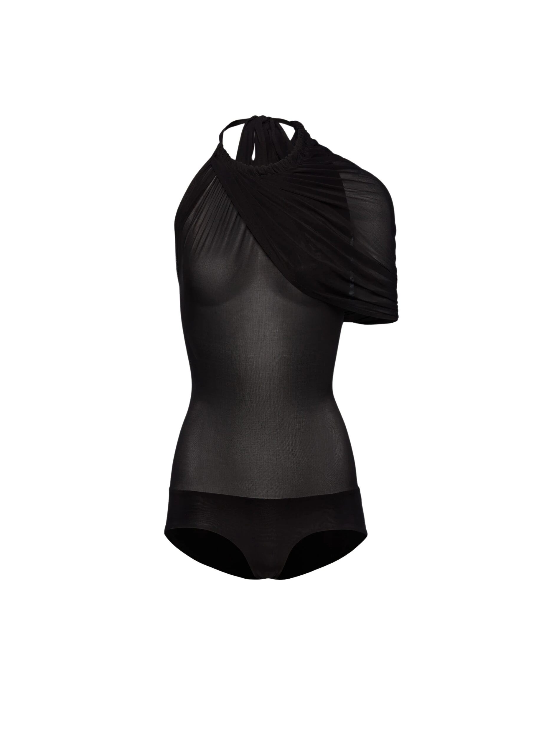 Magda-Butrym-Cape-effect-halter-bodysuit-in-black-scaled45934_nobg Magda Butrym Black Bodysuit luxury Bodysuit from Luxury Handbags Marketplace