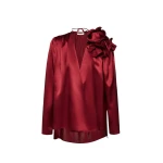 Magda-Butrym-Classic-silk-flower-blouse-in-burgundy-scaled79394_nobg Magda Butrym Red Tops luxury Clothing from Luxury Handbags Marketplace