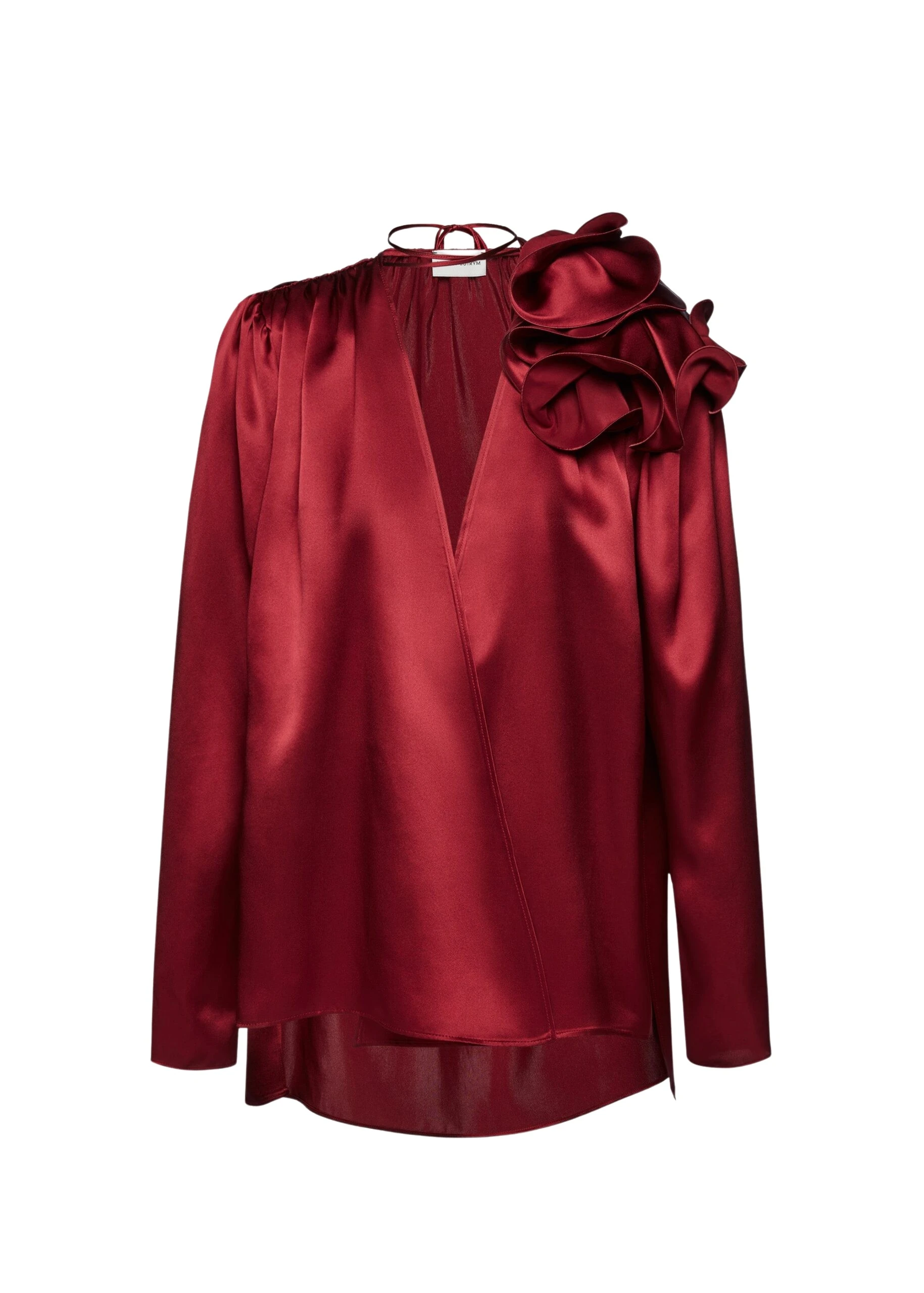 Magda-Butrym-Classic-silk-flower-blouse-in-burgundy-scaled79394_nobg Magda Butrym Red Tops luxury Clothing from Luxury Handbags Marketplace