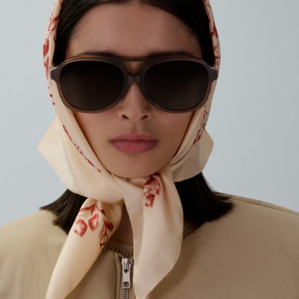 Magda Butrym Collarless puffer jacket in beige