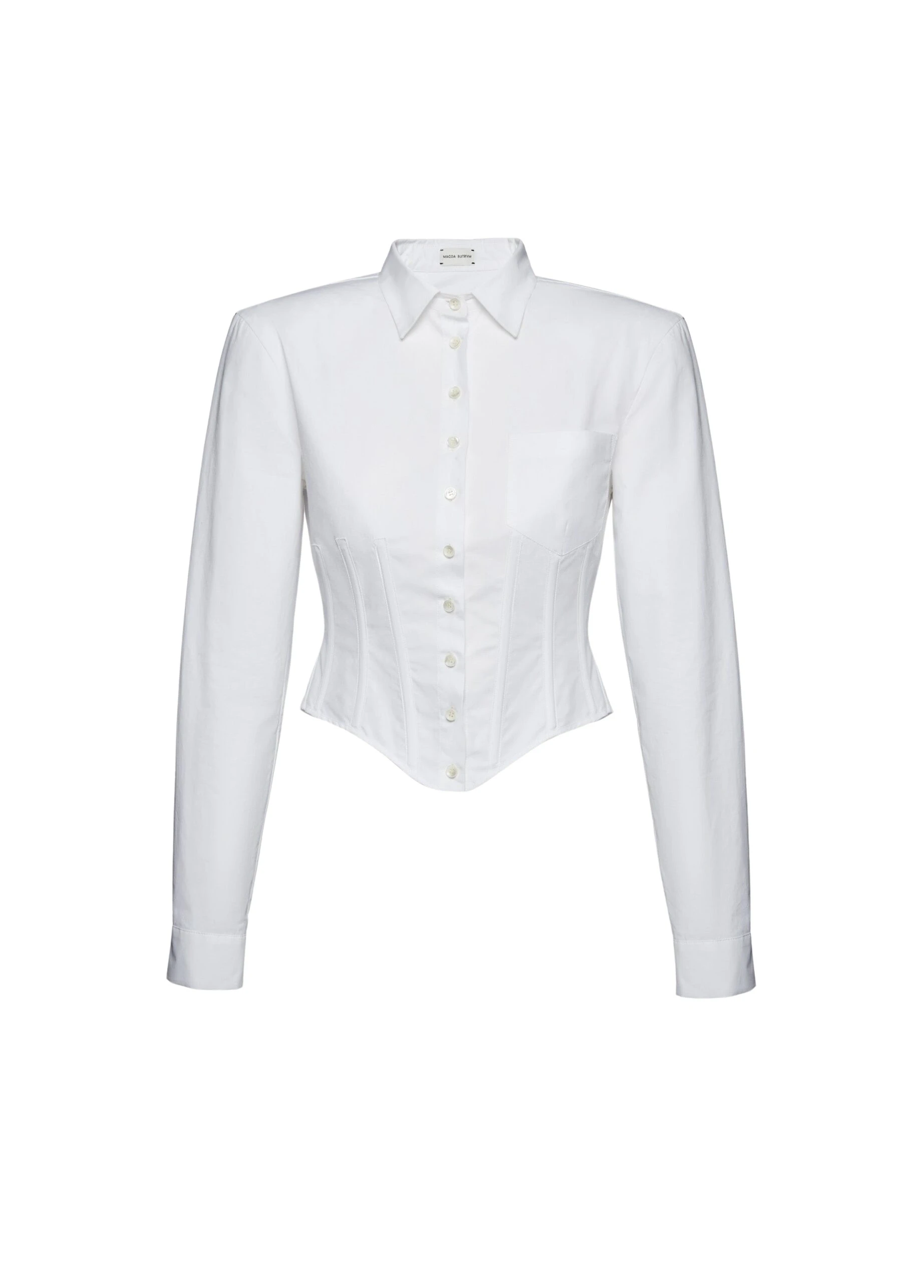 Magda-Butrym-Cropped-corset-button-up-shirt-in-white-scaled20757_nobg Magda Butrym White Tops luxury Clothing from Luxury Handbags Marketplace