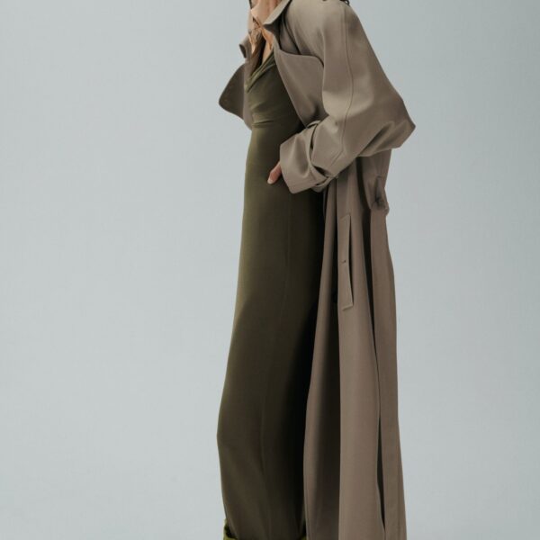Magda Butrym Double layer jersey tank dress in khaki